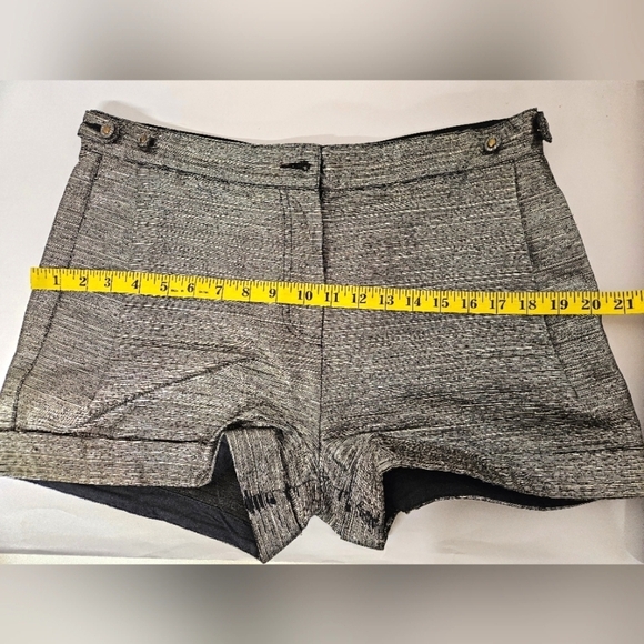 See By Chloé Metallic Button Tab Shorts in Black and Silver Size 6 - Picture 13 of 13